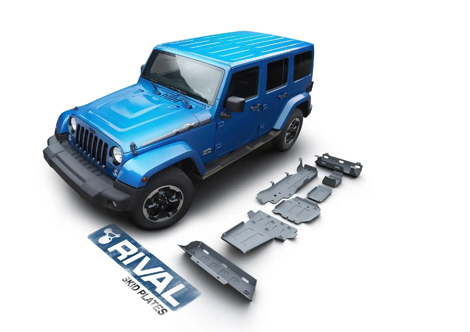 Skid Plates Completas De Aluminio Para Jeep Jk 4 Puertas (7 Placas)