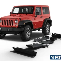 Pack De Skid Plates Marac Rival - Para Jeep Wrangler Jk 2006+ (6 Placas De Acero 3mm)