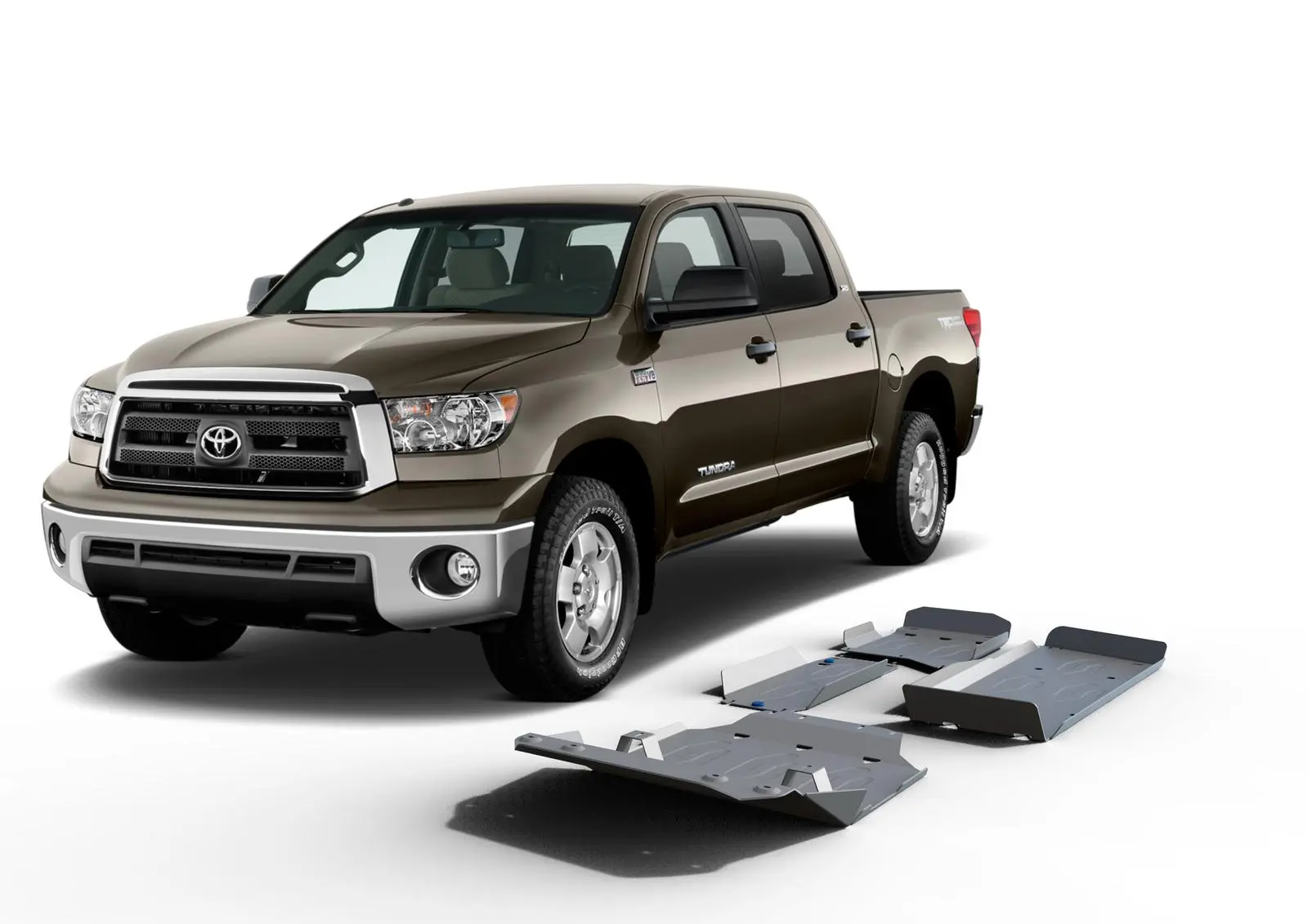 Pack De Skid Plates Marca Rival - Para Toyota Tundra 2007+ (4 Placas De Aluminio 4mm)