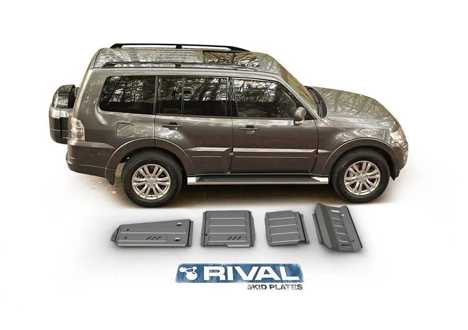 Skid Plate 3mm Rival Para Mitsubishi Montero 2000-2020 (4 Placas De Acero)