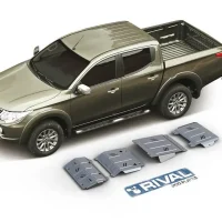 Pack De Skid Plate Marca Rival - Para Mitsubishi New Montero Sport 2017+  (4 Placas De Acero 3mm)
