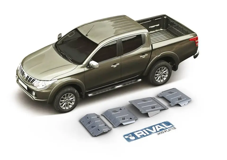 Pack De Skid Plate Marca Rival - Para Mitsubishi New Montero Sport 2017+ (4 Placas De Acero 3mm)