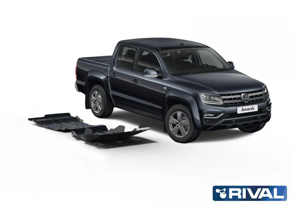 Pack De Skid Plate Marca Rival - Para Volkswagen Amarok 2017+ (2 Placas De Acero 3mm)