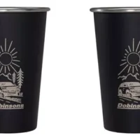 Par de vasos Dobinsons de acero inoxidable de 475 ml — G00-2327
