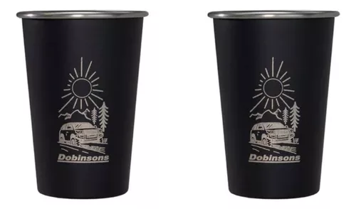 Par de vasos Dobinsons de acero inoxidable de 475 ml — G00-2327