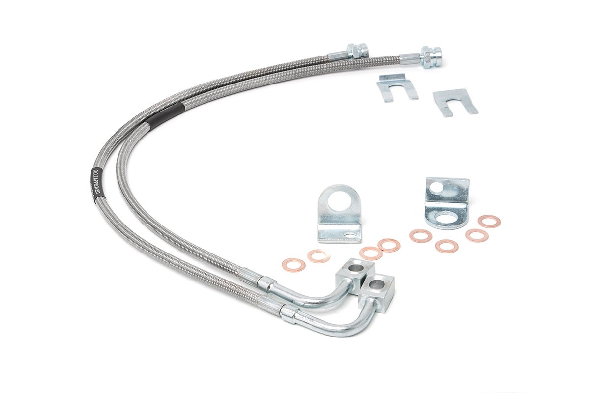 Lineas de freno de acero inoxidable traseras para Jeep | 4-6IN LIFTS (07-17 WRANGLER JK) Rough Country | 89708